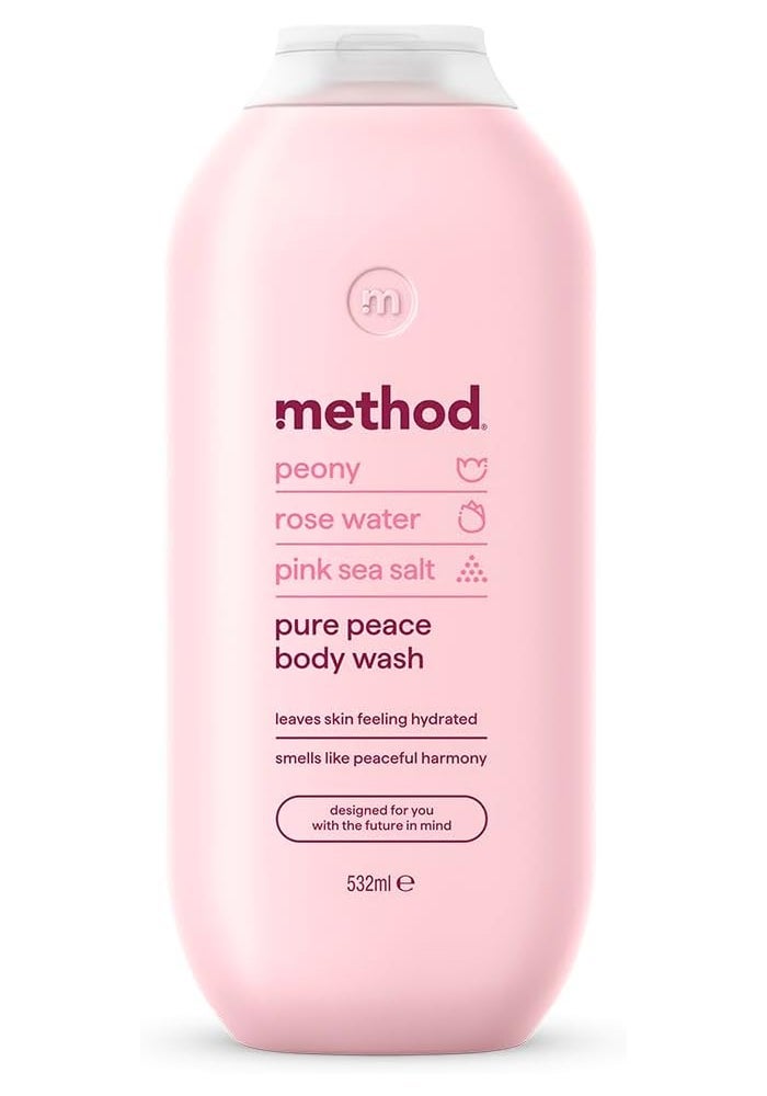 Method غسول الجسم ميثود بيور بيس مع الفاوانيا وماء الورد وملح البحر الوردي - 532 مل - Image 1